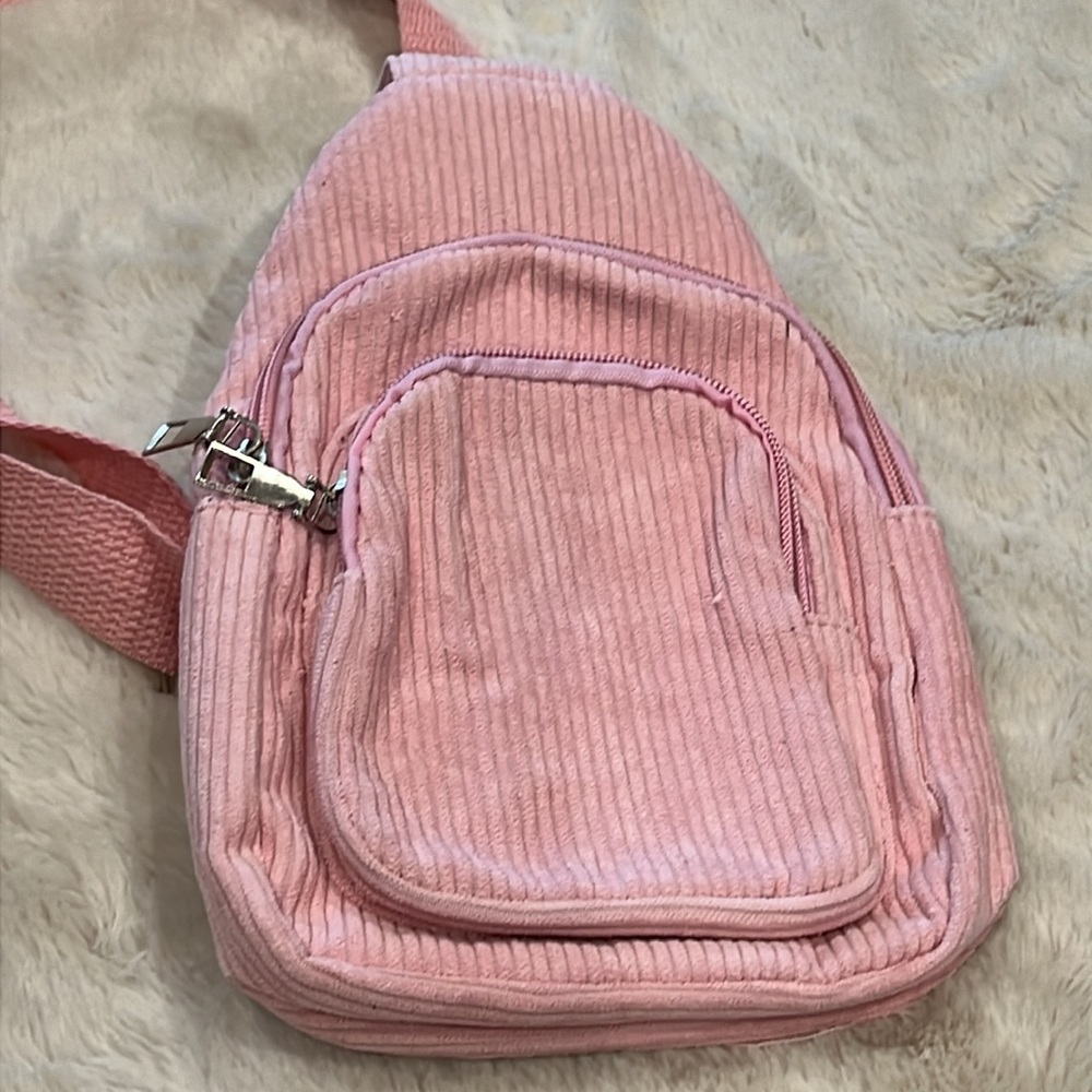 Pink corduroy sling pack/bum bag-NWT
